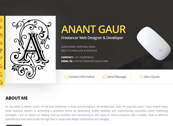 Anant Gaur: Freelancer Website Developer, Designer Gurgaon