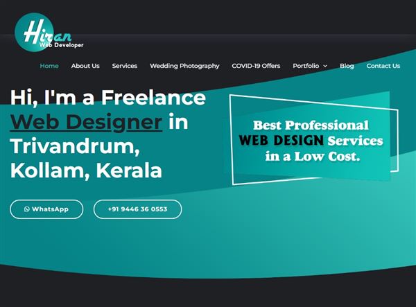 Hiran Freelance Web Designer Trivandrum