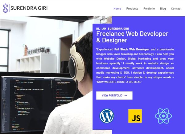 Surendra Giri - Freelance Web Developer And Website Designer In Churu