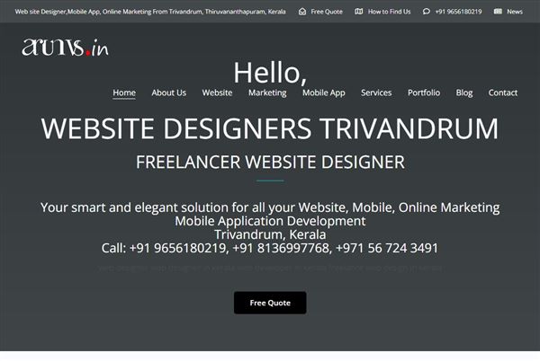 Freelance Web Designer Trivandrum, Kerala