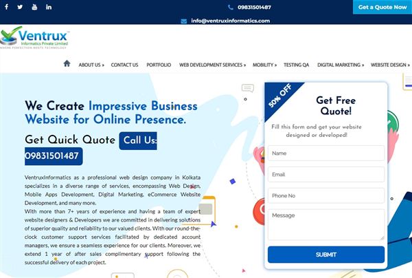 Ventrux Informatics Private Limited - Best Website Design | Mobile Apps Ecommerce & Web Development Company Kolkata India